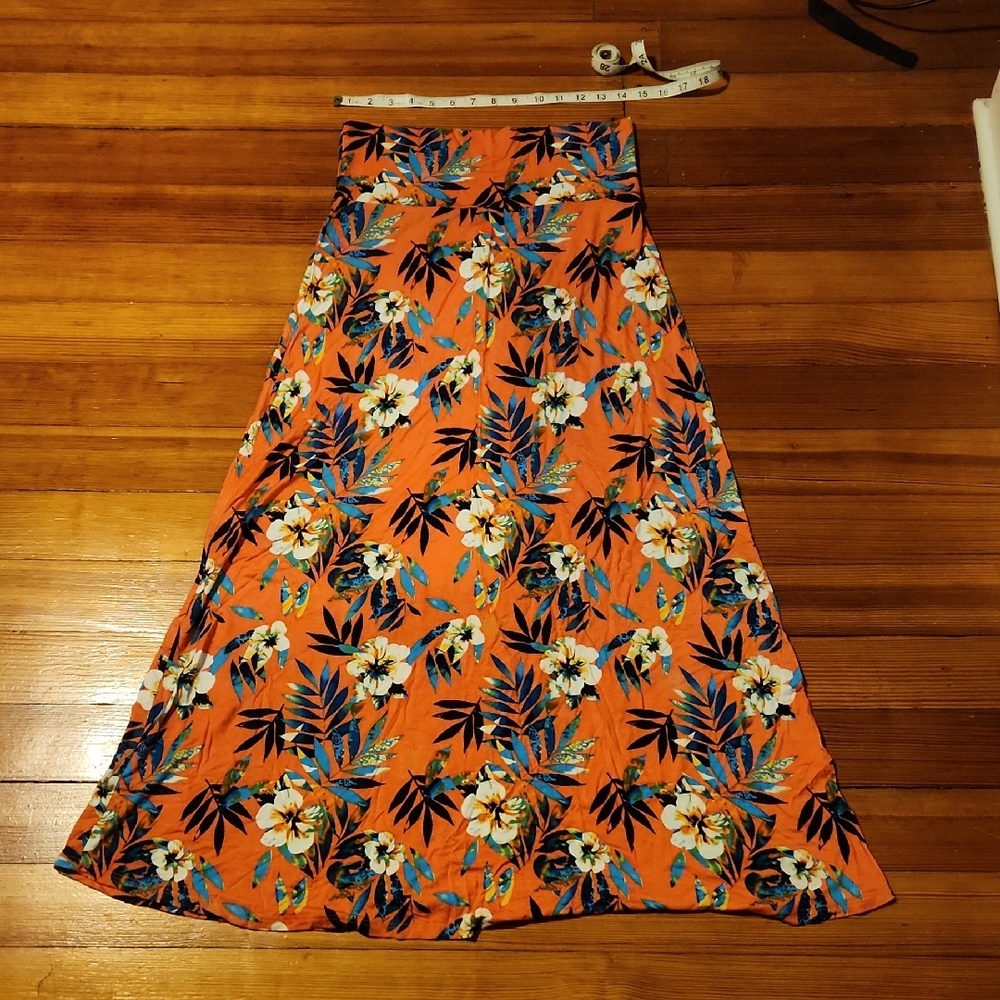Loveappella Tropical Floral Maxi Skirt